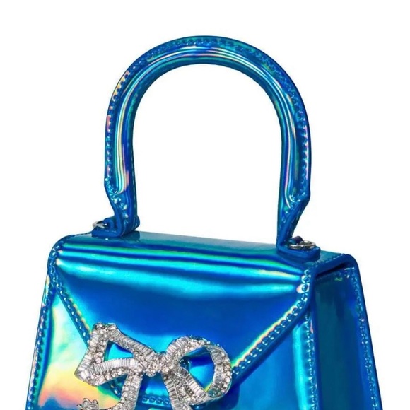 Self portrait micro blue metallic box bag - Picture 4 of 5
